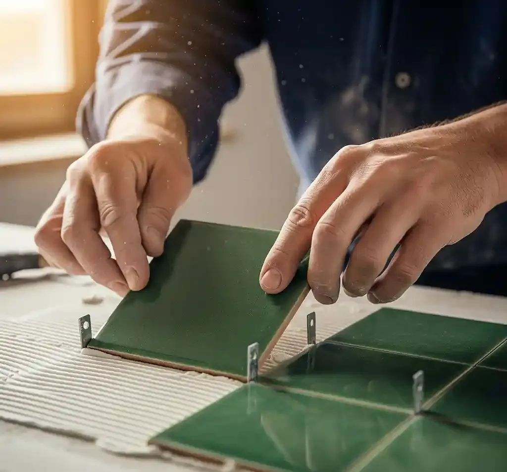 Detailansicht einer perfekten Wandverspachtelung und Lackierung