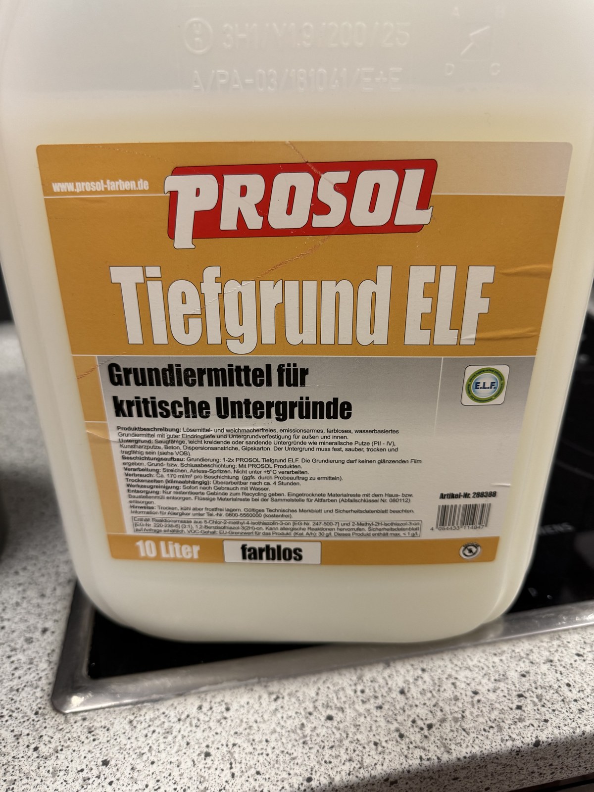 Kanister Prosol Tiefgrund ELF, Grundiermittel für kritische Untergründe